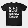Men Black Print T-shirt Sunnydale Names No-Cut Transfer Paper Print Cotton Tshirt
