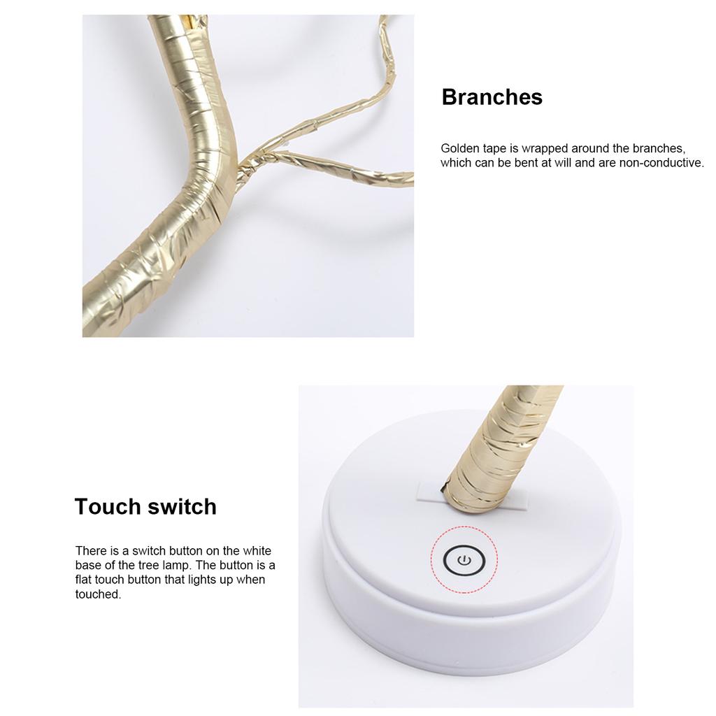 Christmas Led Tree Light Home Party Wedding Festival Tabletop Decor Elegant Charming Decorative