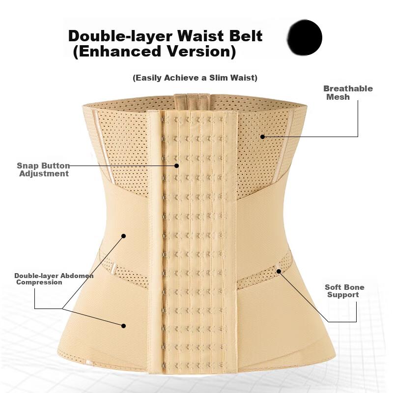 Langsha Dünner Doppellagiger Kompressions-Taillenformender Gürtel Damen Starker Postpartaler Taillentrainer Korsett Taillenkorsett