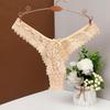Breathable Bow Flower Lace Seamless Thong Transparent Mid Waist Underwear for Women Hollow Panties Mesh Lace Briefs Girl