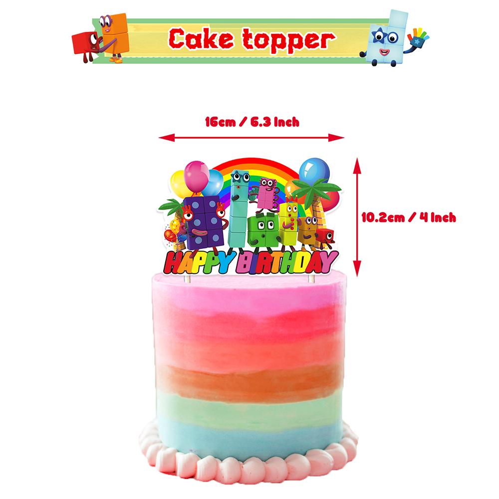 34pcs Numberblocks Party Supplies for Kids Include Banner Cake Topper Balloons