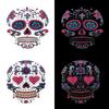 Mexico Day of the Dead Luminous Facial Tattoo Sticker Halloween Party Decoration Halloween Dress Up Day of the Dead DIY Party