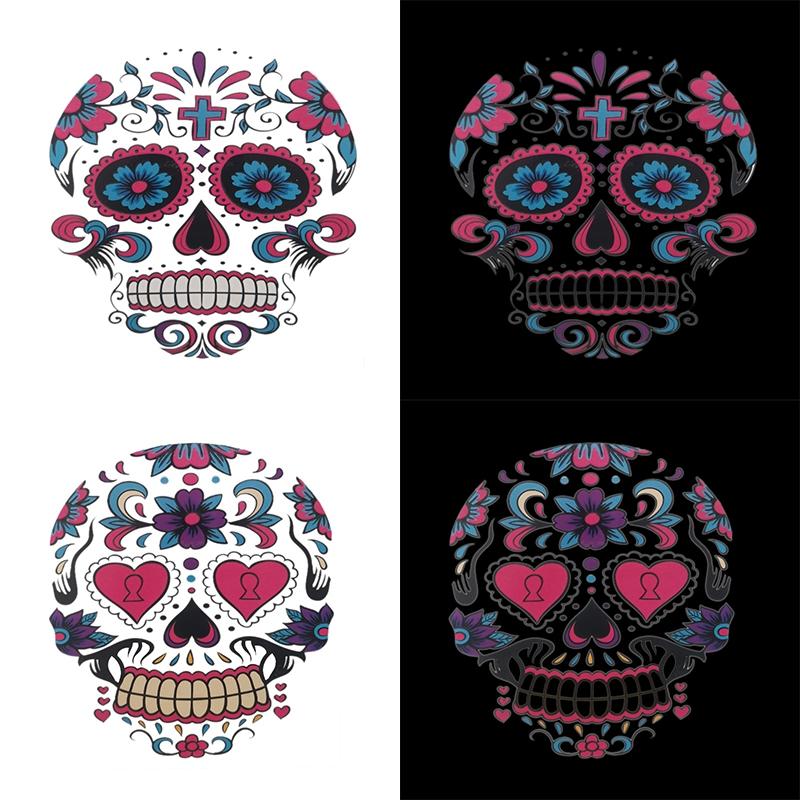 Mexico Day of the Dead Luminous Facial Tattoo Sticker Halloween Party Decoration Halloween Dress Up Day of the Dead DIY Party