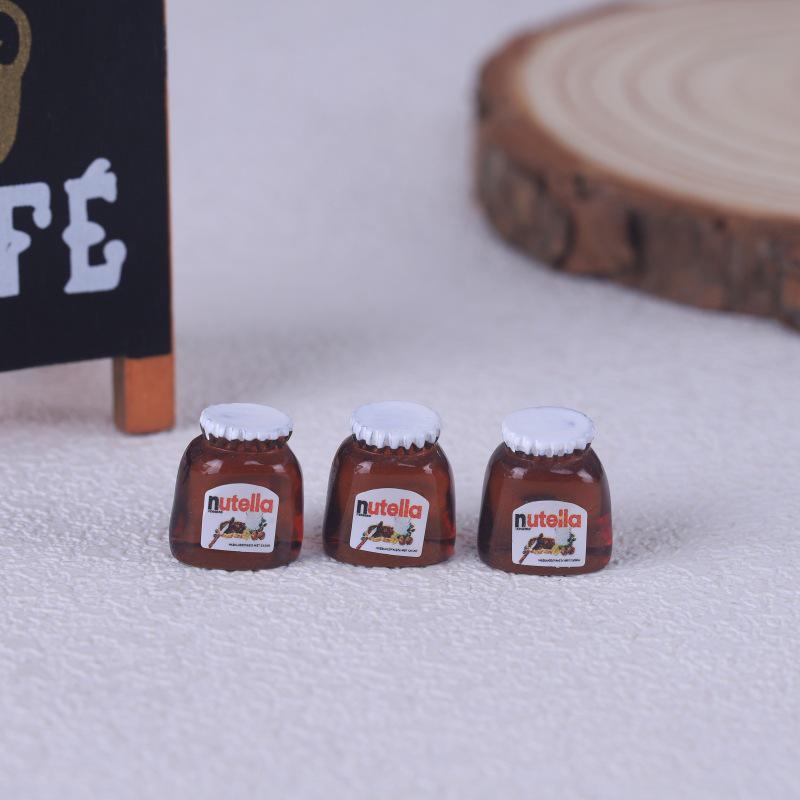 Miniature Food Toy Set: Strawberry Jam & Instant Coffee Bottles - DIY Resin Dollhouse Ornaments