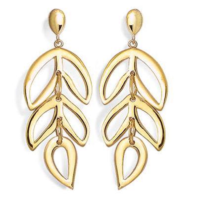 [K6648] - 'Choreography' Gold Earrings - 37x17 Mm