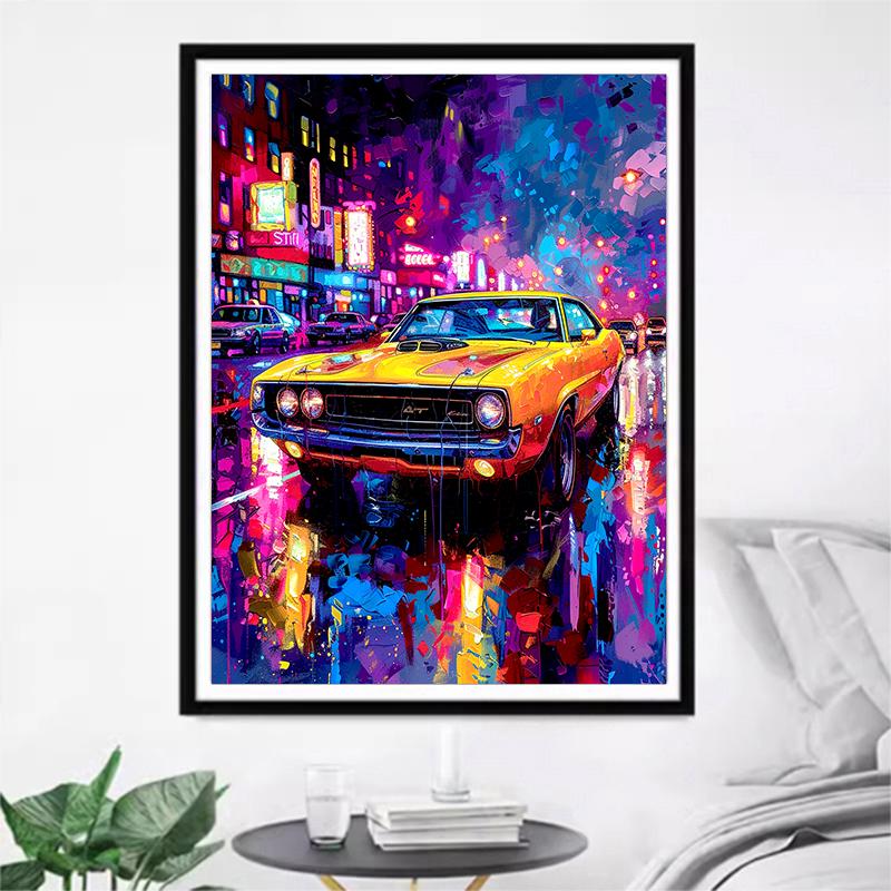 5d DIY Diamond Painting Cross Stitch Oil Painting Car Street Diamond Embroidery Mosaic Full Round Drill Home Decor