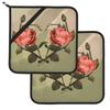 Rose Pot Holder Set of 2 Kitchen Heat Resistant Potholder for BBQ Cooking Baking,Food Hot Pat for Kitchen