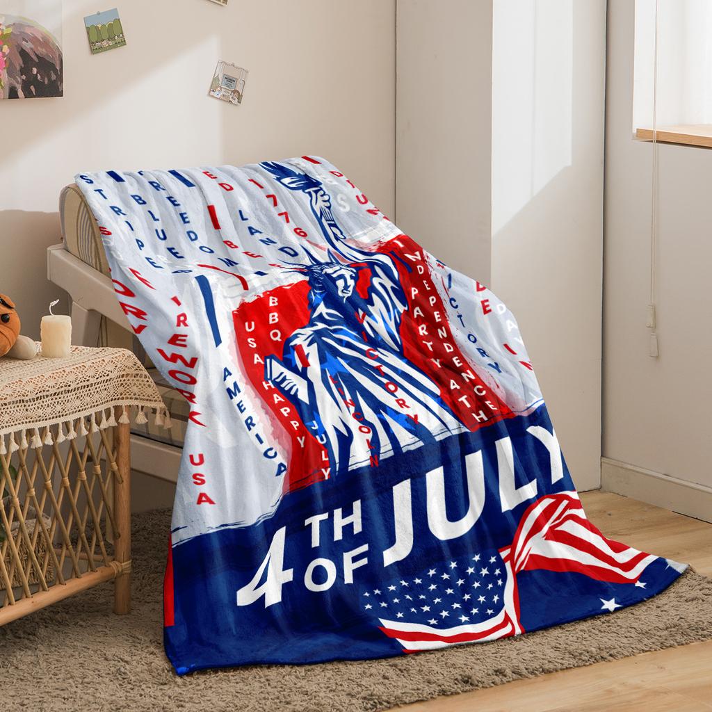 Statue of Liberty Printed Blanket for Sofa Bed Travel Camping Living Room Office Conditioning Blanket for All Seasons Gifts