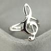 Fashion Silver Color Musical Music Note Ring Treble Clef Ring Jewelry Gift