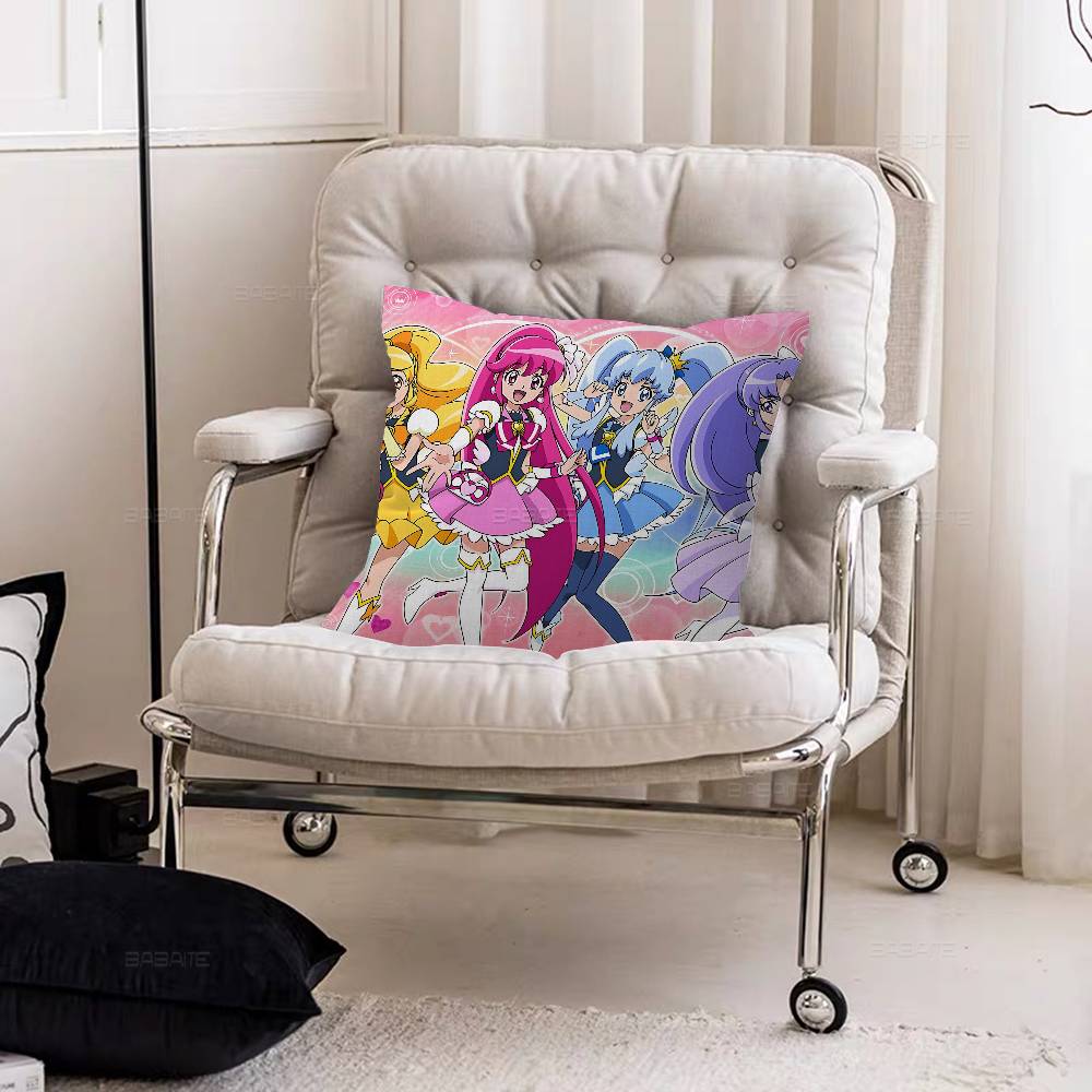 Pretty Cure Precure Princess Anime Cushion Cover Polyester Sofa Cushions Decorative Throw Pillows Home Decoration Pillowcover