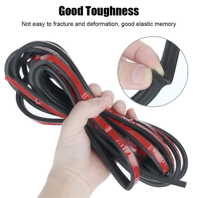 Rubber Seals Sticker Sound Insulation Sealing Interior Accessories Weatherstrip Car Door Seal Strips 5M B Shape