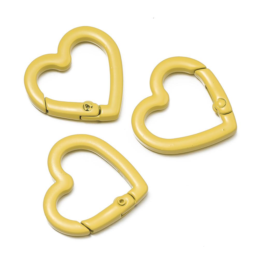 5pcs Metal Heart Spring Clasp Openable Love Shape Carabiner Keychain Clips Hook Dog Chain DIY Jewelry Buckles Connector
