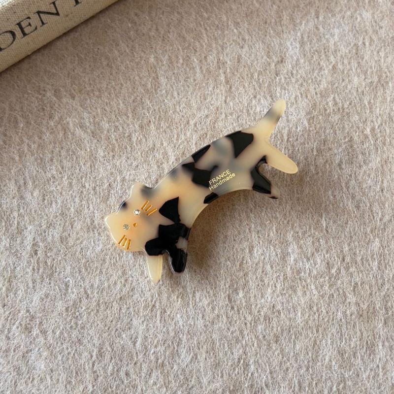 Feline Animal Hair Clip Cute Cat Pattern Ladies Side Fringe Pin Fairy Sweet Youth Daily Stylish Cartoon Elegant Delicate