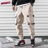 Streetwear Černé Pánské Harem Joggers Kalhoty Pánské Cargo Kalhoty Hip Hop Ležérní Kapsy Tepláky Pánské oversized kalhoty