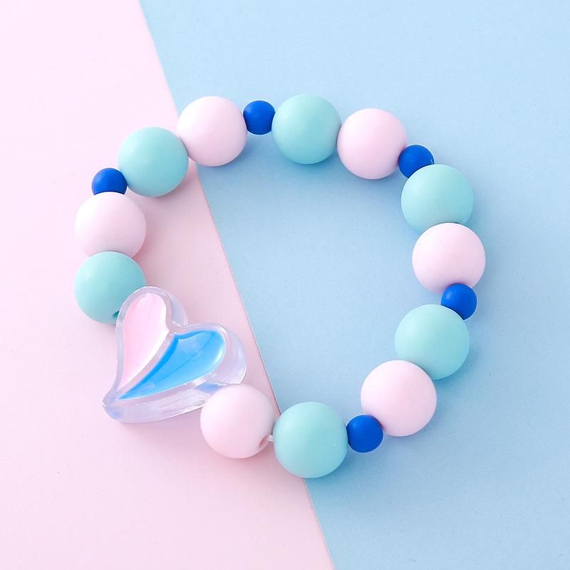 Cartoon Flower Strawberry Acrylic Bracelet, Sweet Macaron Color Beaded Design, High Texture Mini Fashion Accessories for Girls 1