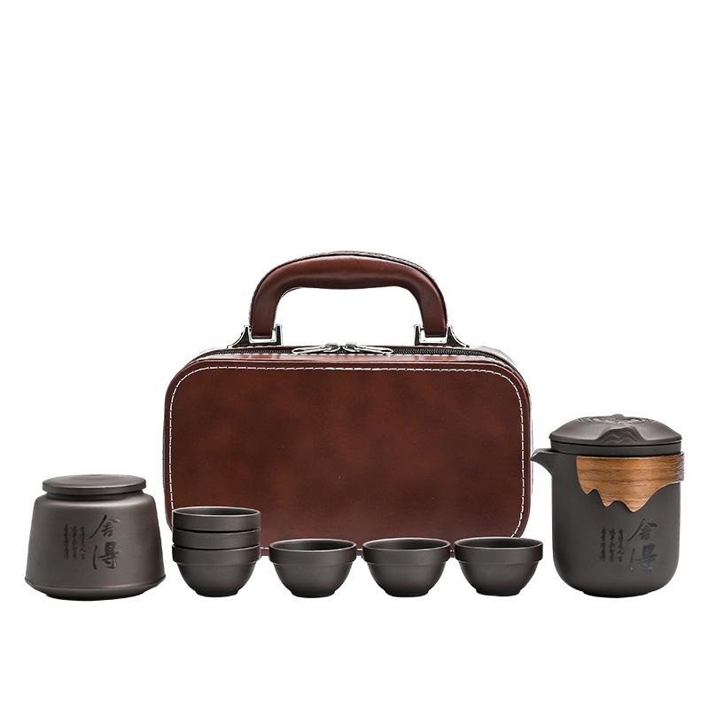 Travel Tea Set Kuaike Cup One Pot Six Cups Teapot Tea Cup Portable Simple Kung Fu Tea Set Outdoor Tea Maker