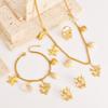 OAHLAN Ocean Series Colorful Scallop Starfish Pearl Sweater Chain 18k Gold Plated Stainless Steel Earrings Bracelet Necklace Set