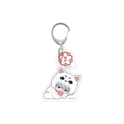 Gintama. Gintoki Sakata Acrylic Keychain (Kigurumi Ver.) - Mini Charm, Jiggle Cute