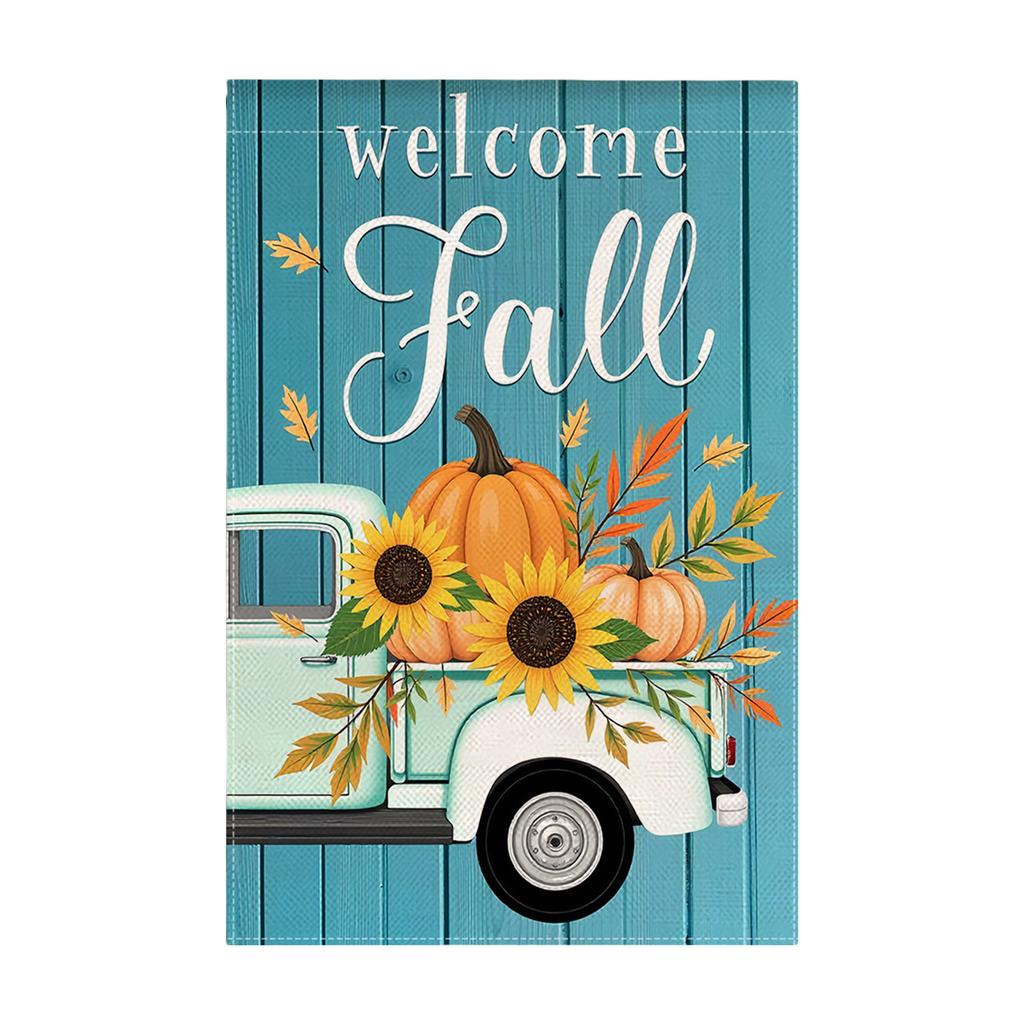 Durable Thanksgiving Fall Garden Flag Outdoor Yard Decoration Thanksgiving Banners for Autumn Party Home Decor