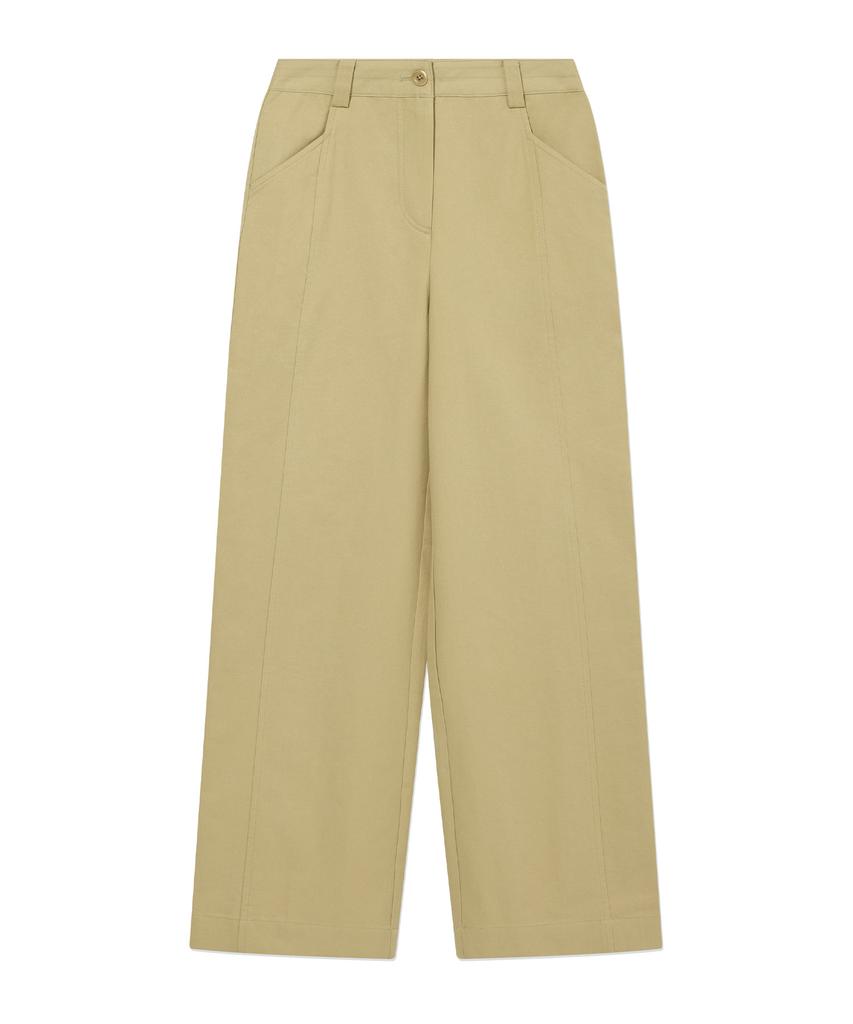 COVERNAT WOMAN Straight Cotton Pants Beige