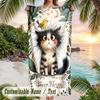 Western Sunset Ride Theme Quick Dry Beach Towel Custom Name Text Print Large Sand Resistant Towel Beach Vacation