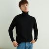 Korean Style High Neck Loose Fit Plus Size Men's Knitted Sweater - Non-Wool, Solid Color, Autumn/Winter