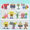 Barevný SpongeBob v kalhotách Patrick Sandy Gary 12 ks Akční figurka Dortový topper Hračky pro oslavy