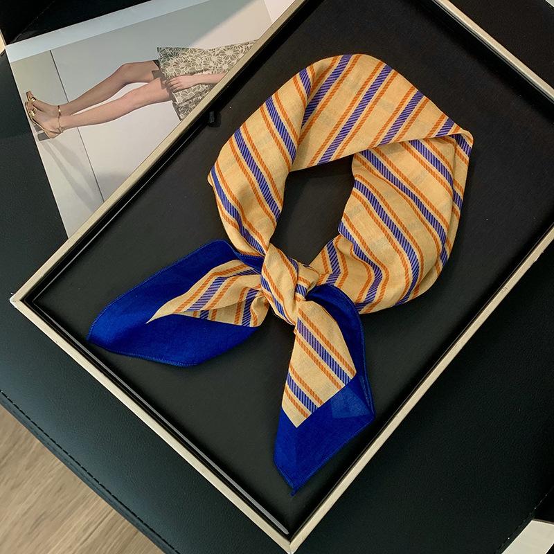 Literary square scarf cotton spring and summer silk scarf women's headscarf fashion headband flower scarf scarf silk scarf