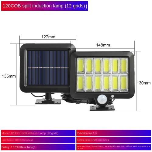 56LED Induction Wall Lamp Waterproof Split Solar 100COB Separated Human Body Induction Courtyard Lamp Garage Lamp