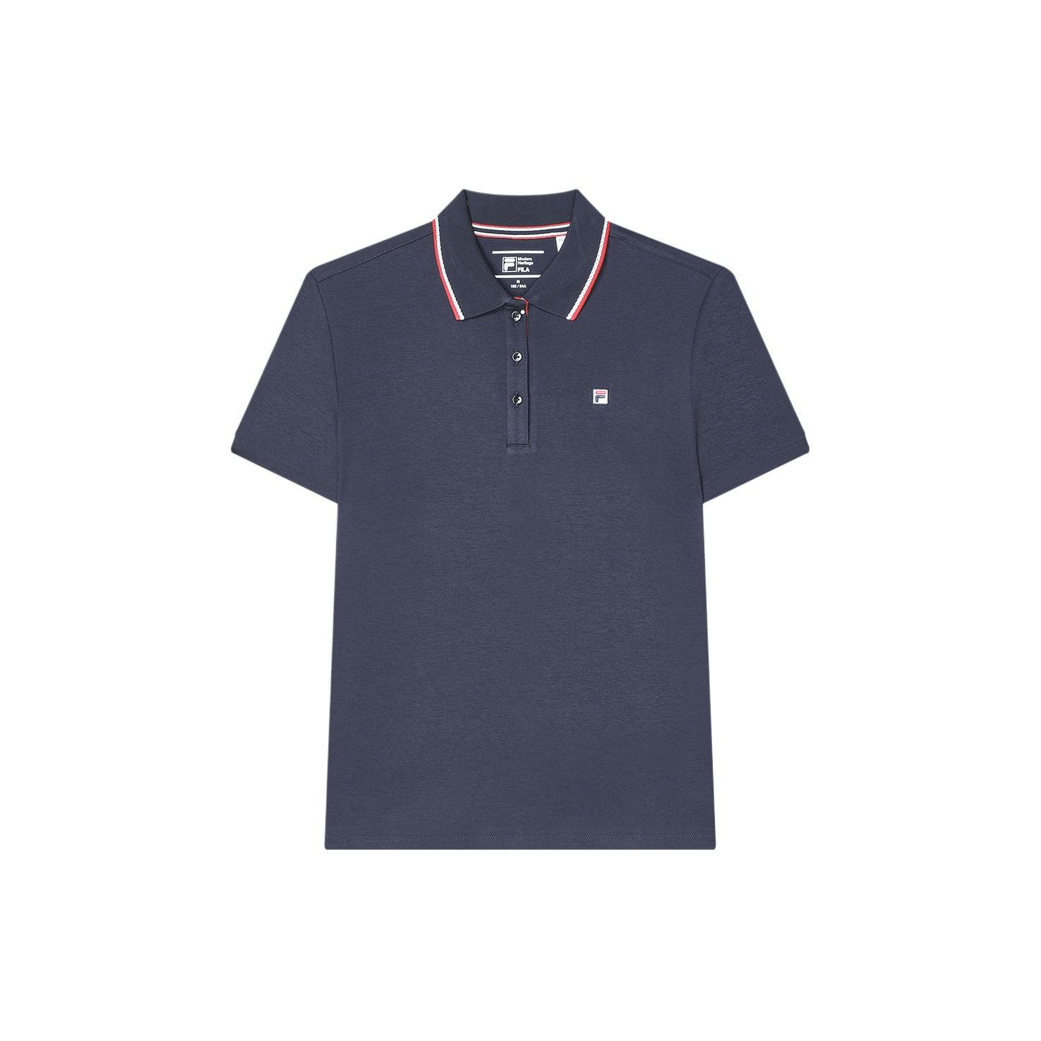 

FILA Embroidered Logo Knitted Casual Short Sleeve Polo Shirt Women Polo Shirts Legendary-Blue F11W341104ANV S