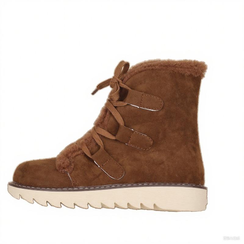 Fashion Platform Suede Women Ankle Boots Fashion Lace Up Comfortable Shoes 2025 Winter New Snow Short Boots Classical Mujer Zapatillas