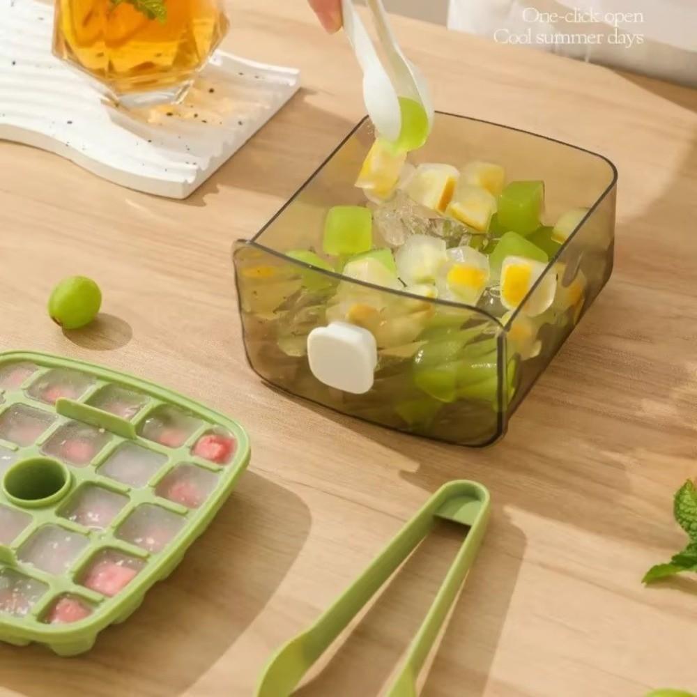 with Easy-press Lid Ice Making Tool Large Capacity Ice Cube Box  Refrigerator Storage