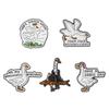 3-8pcs/set Animal Enamel Pins Custom Frog Panda Cat Goose Brooches Lapel Badges Clothes Jewelry Gift for Kids Friends