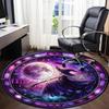 1PC Witch Moon Office Round Area Rug, Indoor Mat Suitable For Office, Under Office Chairs Bedroom Living Room Home Decor, Room Deco 027