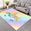Cute Unicorn Carpet Cartoon Magical Animal Indoor Floor Mat Colourful Floral Area Rug for Kids Girls Living Room Decor Doormat