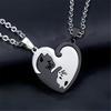 Stylish Couple Necklace Lightweight Titanium Steel Jewelry Splicing Pendant Design Gift for Partners Lovers