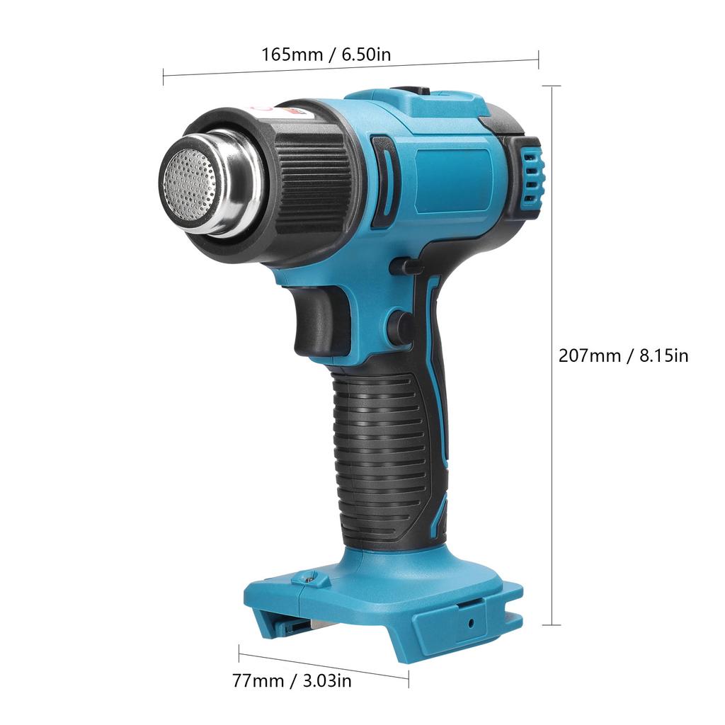 Cordless Handheld Hot Air Machine Lithium Rechargeable Heating Equipment Temperatures Adjustable Power Tool with 2