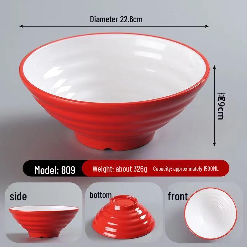 Bo Zhen Artisan Chef 9-inch Melamine Threaded Soup Bowl