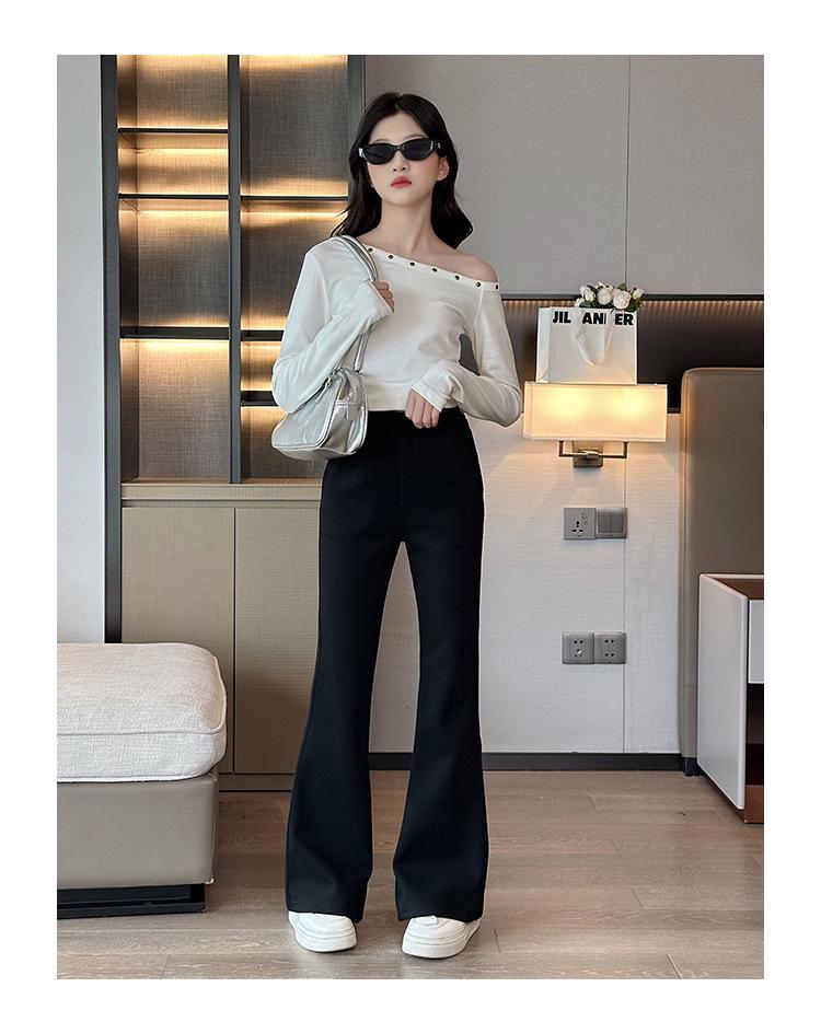 2025 Autumn/Winter Fashionable Elastic Flared Pants for Girls