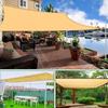 Rectangle Sun Shade Sail UV Block 95% HDPE Sunshade Canopy Waterproof Outdoor Awning for Patio Pool Backyard Garden