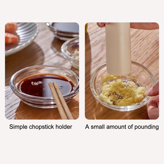 Glass Garlic Grater Bowl, Manual Ginger Mincer Plate, Multifunctional Seasoning Dish for Ginger Garlic Paste, Kitchen Grinding Tool