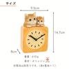 Benny's Analog Cat Figurine Table Clock, Natural Wood-Look Polyresin, Brown Tabby, QB-023Y