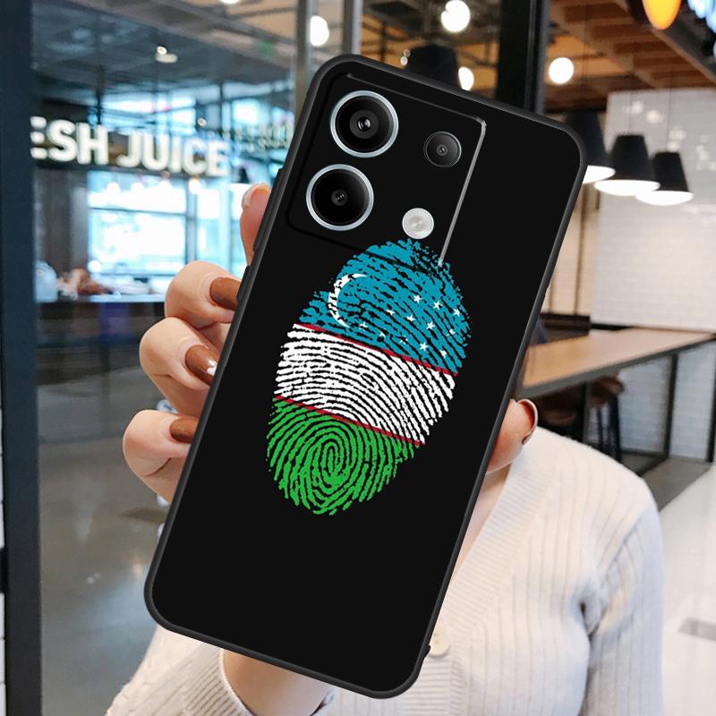 Uzbekistan Flag Coat Of Arms Case For Xiaomi Redmi Note 13 Pro 10 11 12 14 15 Pro Plus Redmi 15C 14C 10C 12C 13C 15 Cover