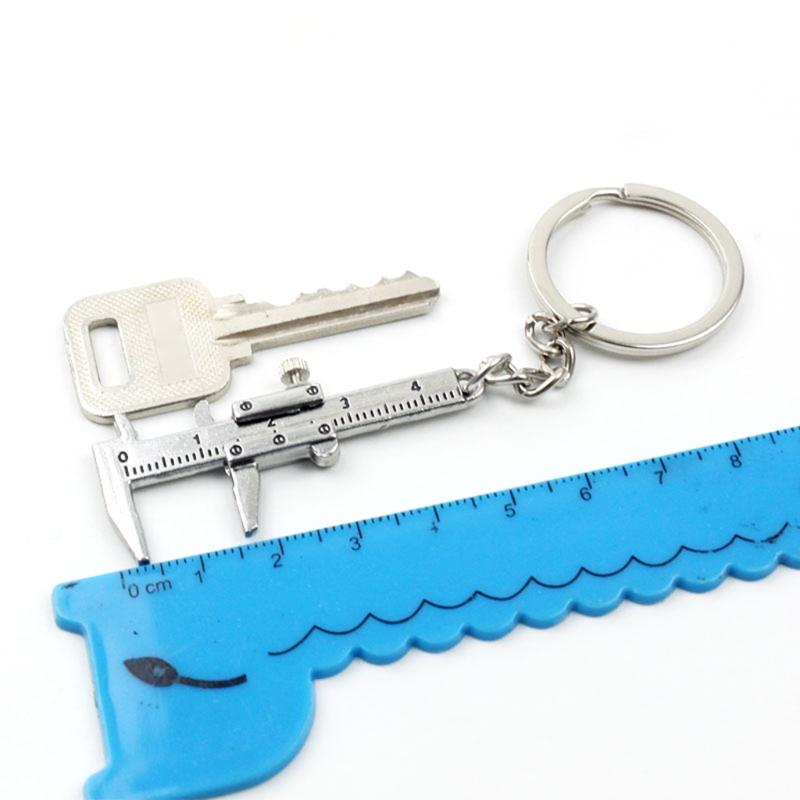 Fashion Mini Vernier Caliper Keychain 0-40mm Portable Measuring Gauging Tools Car for Key Chain Ring Ruler Caliper