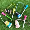 Anti Lost Golf Tee Hanger with Tee Colorful Cartoon Plastic Tee Hoop Ring with Strap Golf Accessories for Men Women Golfer Gifts