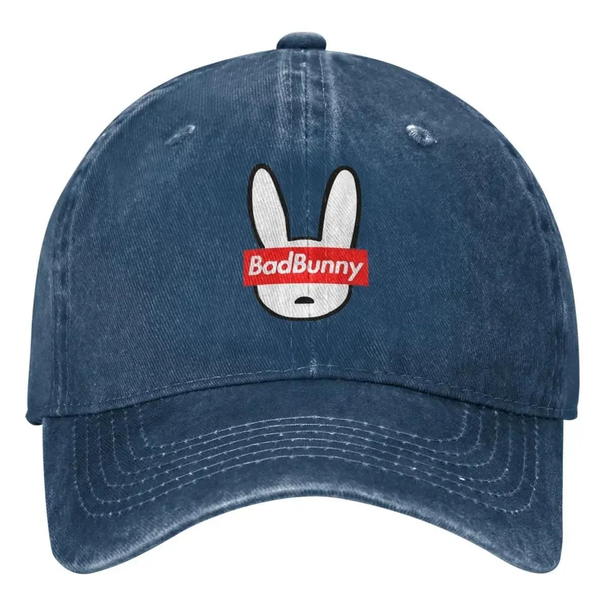 

Bad Bunny Baseball Cap Singer Running Hippie y2k Cool Trucker Dad Hat Couple Women Vintage Sunshade Baseball Caps One Size