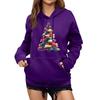 Women's Winter Christmas Printed Pullover Hooded Sweatshirt Fleece Long Sleeve Sweatshirt