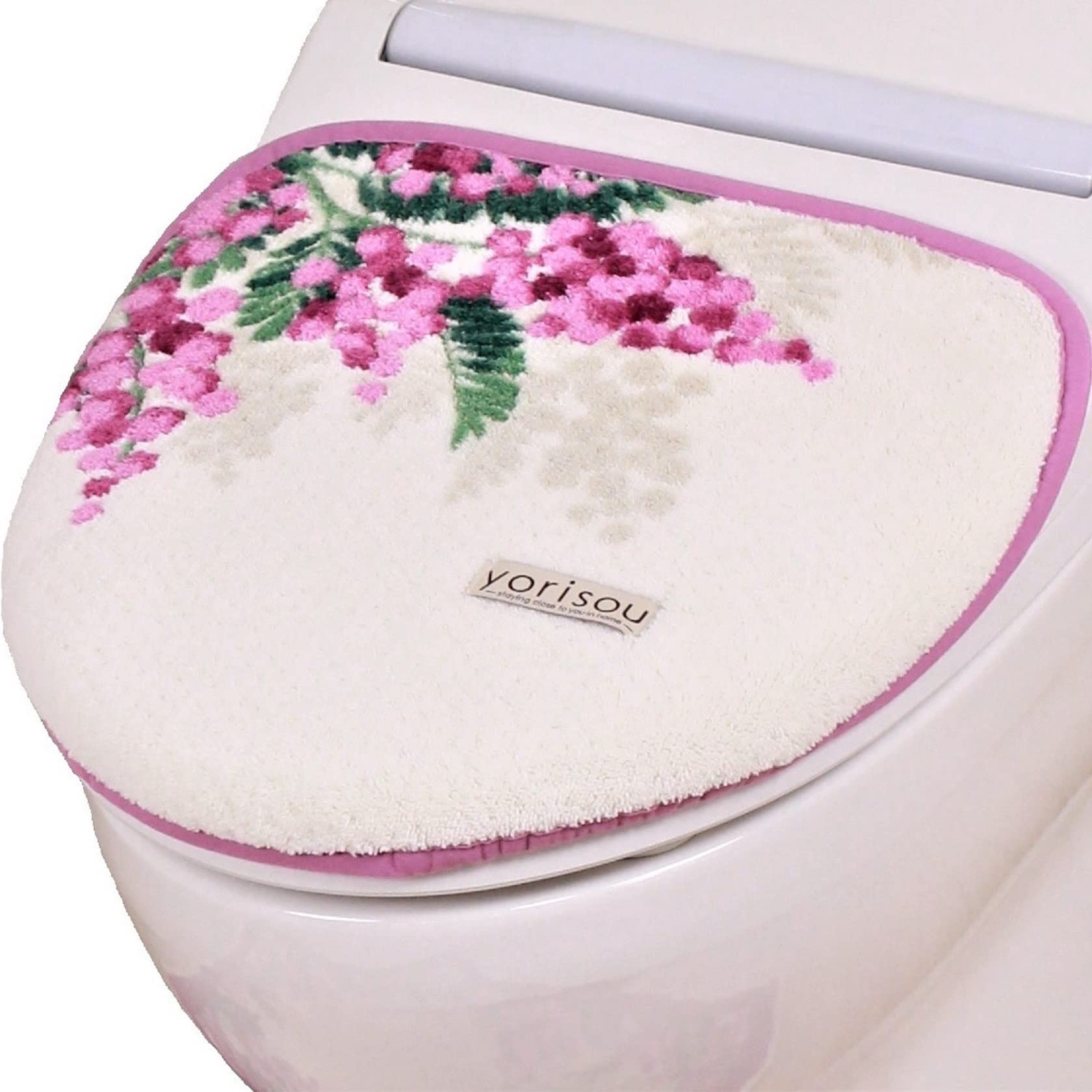 

Senko S.D.S Mimosa Toilet Lid Cover with Adhesive Sheet, Pink Floral Print, Antibacterial and Odor Resistant, Made in Japan, 31859