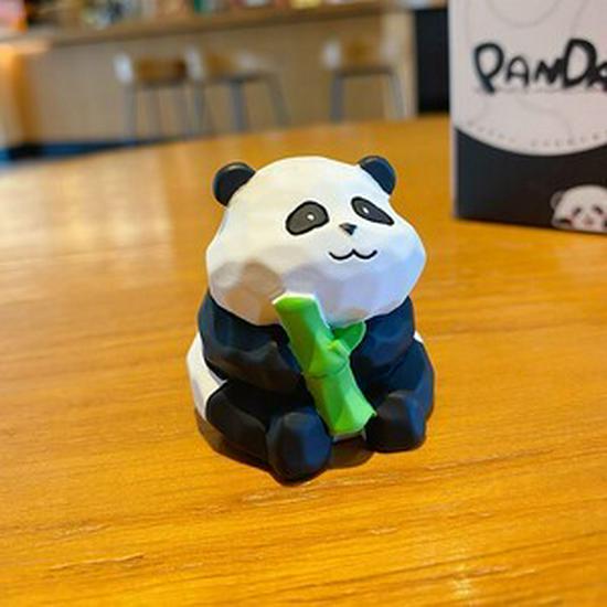 Eight Elegant Panda Car Ornament - Cute Resin Figurine for Desktop Decoration