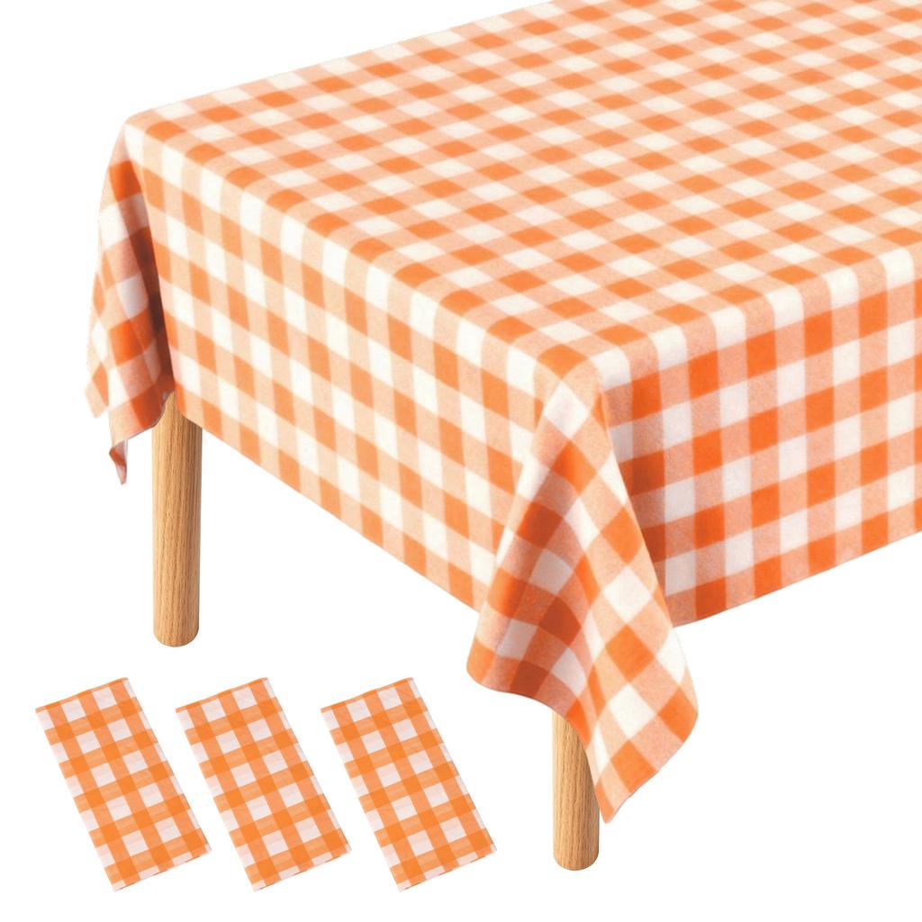 3pcs Gingham Table Cloths 54 X 108" Rectangle Plastic Tablecloth Waterproof Table Cover for Dining Birthday Party Kitchen Picnic